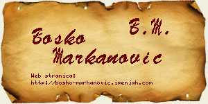 Boško Markanović vizit kartica